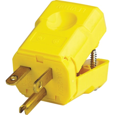 Leviton Straight Blade Plug, 6-20P, 20 A, 250V AC, 2 Pole, Screw Terminals, Grounded 05456-0VY